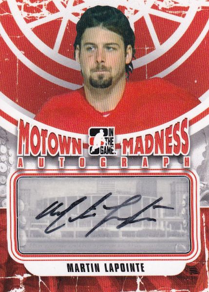 AUTO karta MARTIN LAPOINTE 12-13 ITG Motown Madness Autograph číslo A-MLA